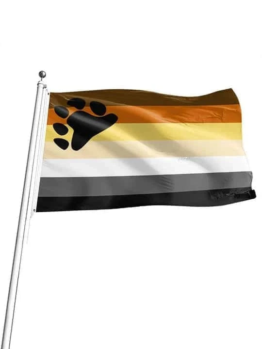 LGBT Pride Bear Paw Striped Flag - PJ048 - YDressup