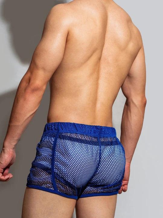 D.M Sexy Mesh Breathable Home Boxer Shorts - PJK008 - YDressup