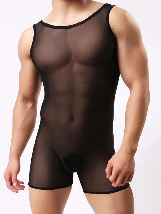 Men's Mesh Elastic Bodysuit - LTY018 - YDressup