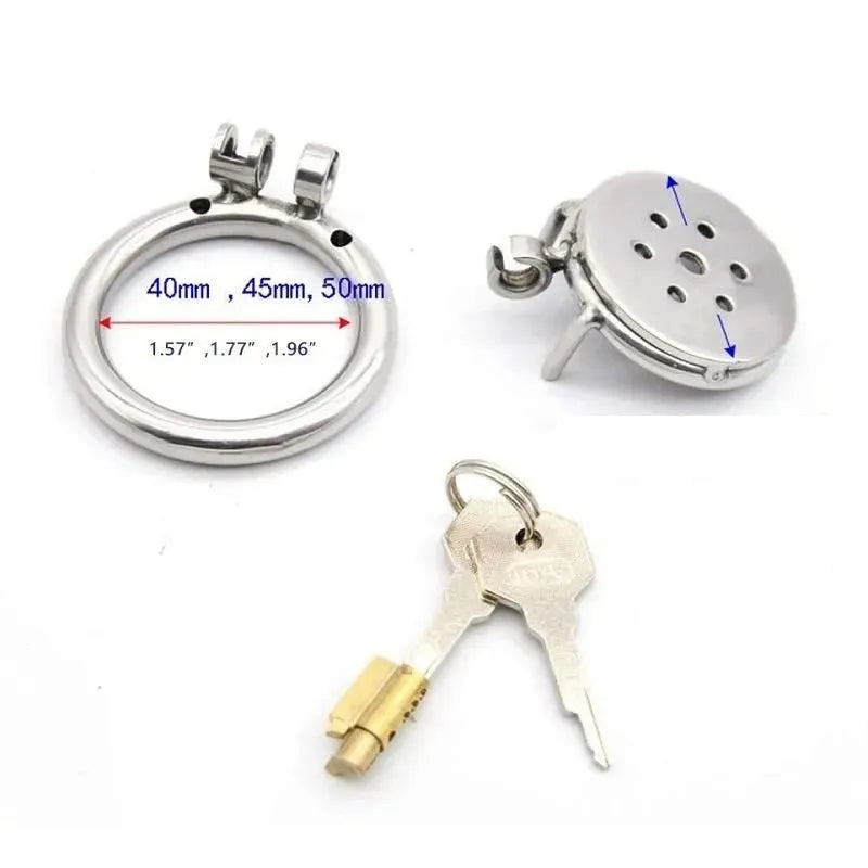 Tiny Chastity Cage Flat Metal - YJS010