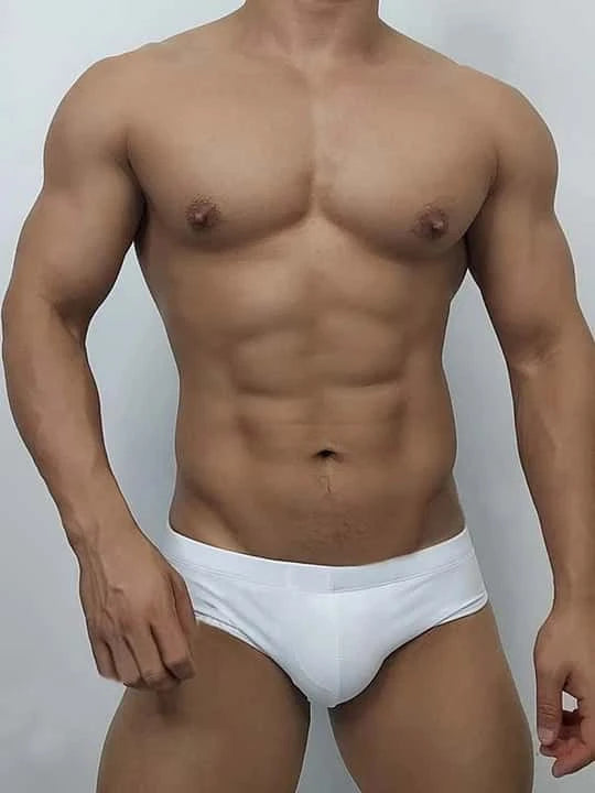 Men's Sexy Back Zipper Solid Color Swim Briefs - YK021 - YDressup