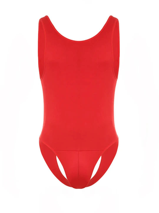 Men's Sexy Sleeveless Elastic Back Open Bodysuit - LTY040 - YDressup