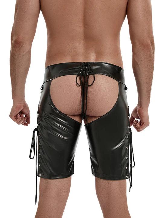 Men's Open Patent Leather Wild Shorts - KB036