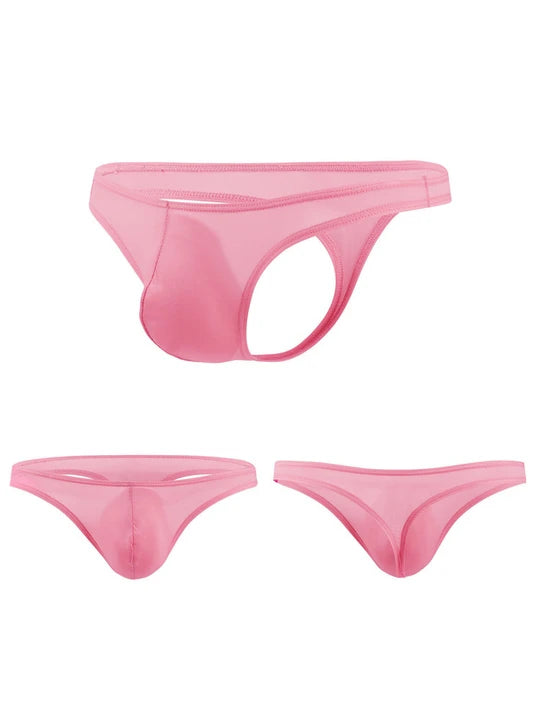 Men's Ice Silk Nylon Low-Rise Thong - DZK011 - YDressup