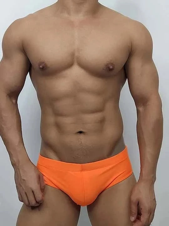 Men's Sexy Back Zipper Solid Color Swim Briefs - YK021 - YDressup