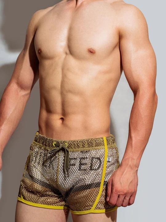 D.M Sexy Mesh Breathable Home Boxer Shorts - PJK008 - YDressup