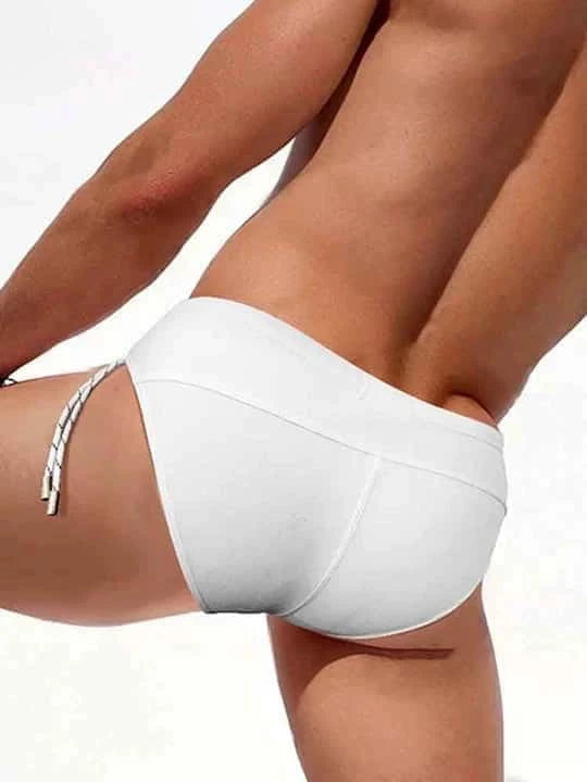 Men's Single Side Tether Low Rise Swim Briefs - YK035 - YDressup