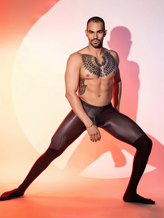 Men's Glossy Skin Tight Sheer Pantyhose - CW025 - YDressup