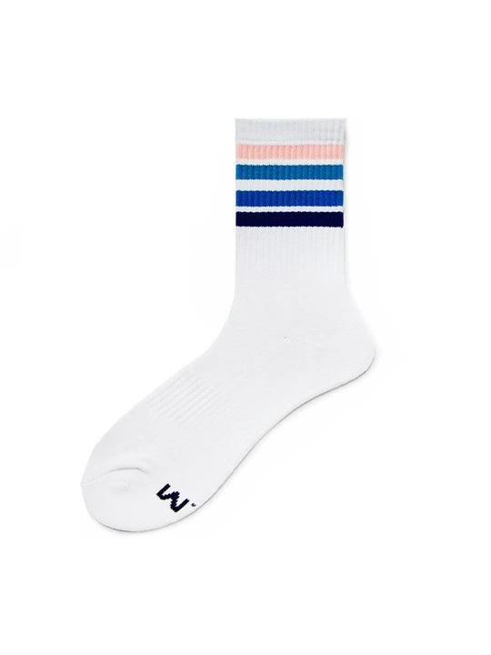 D.M Rainbow Striped Sports Cotton Socks - WZ002