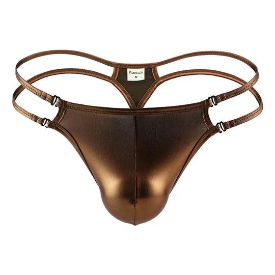 Men’s Faux Leather Thong - DZK041 - YDressup