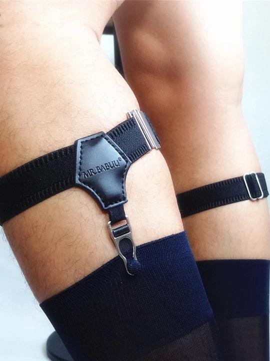 Unisex Stockings Thin Socks Business Double-clamp Garter - KB037 - YDressup