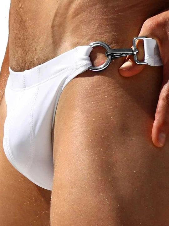 Men's Low Rise Metal Buckle Swim Bikini - YK001 - YDressup
