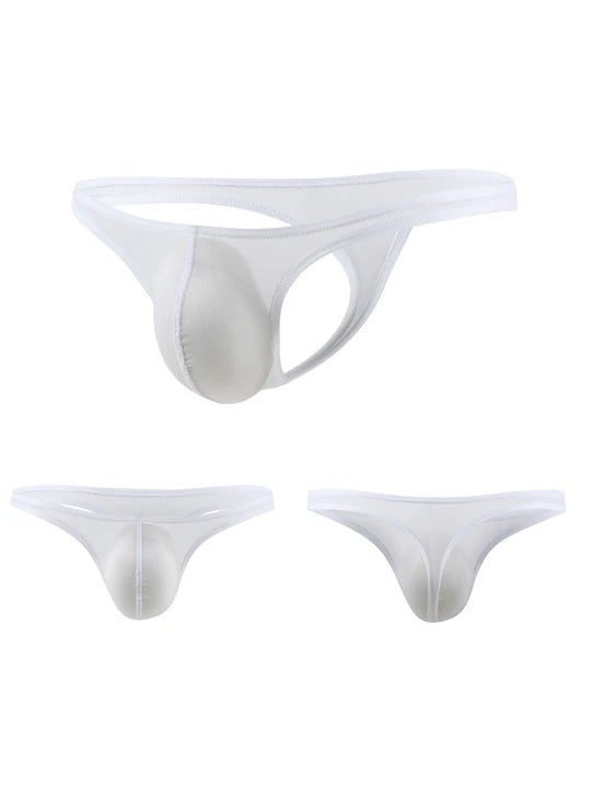 Men's Ice Silk Nylon Low-Rise Thong - DZK011 - YDressup