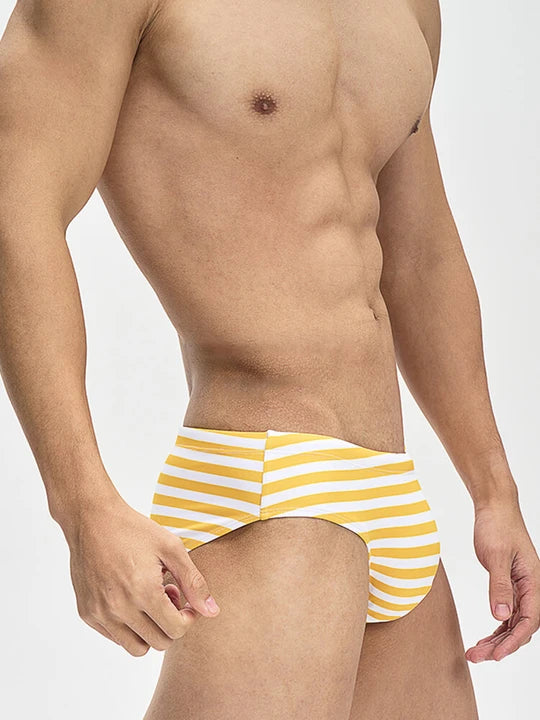 Men's Casual Striped Swim Briefs - YK050 - YDressup