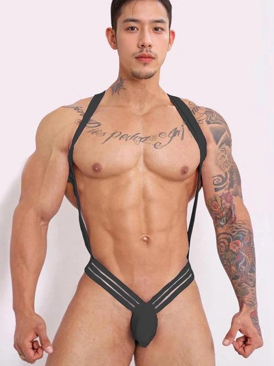 Men's Crossover Strap Thong Bodysuit - LTY025 - YDressup