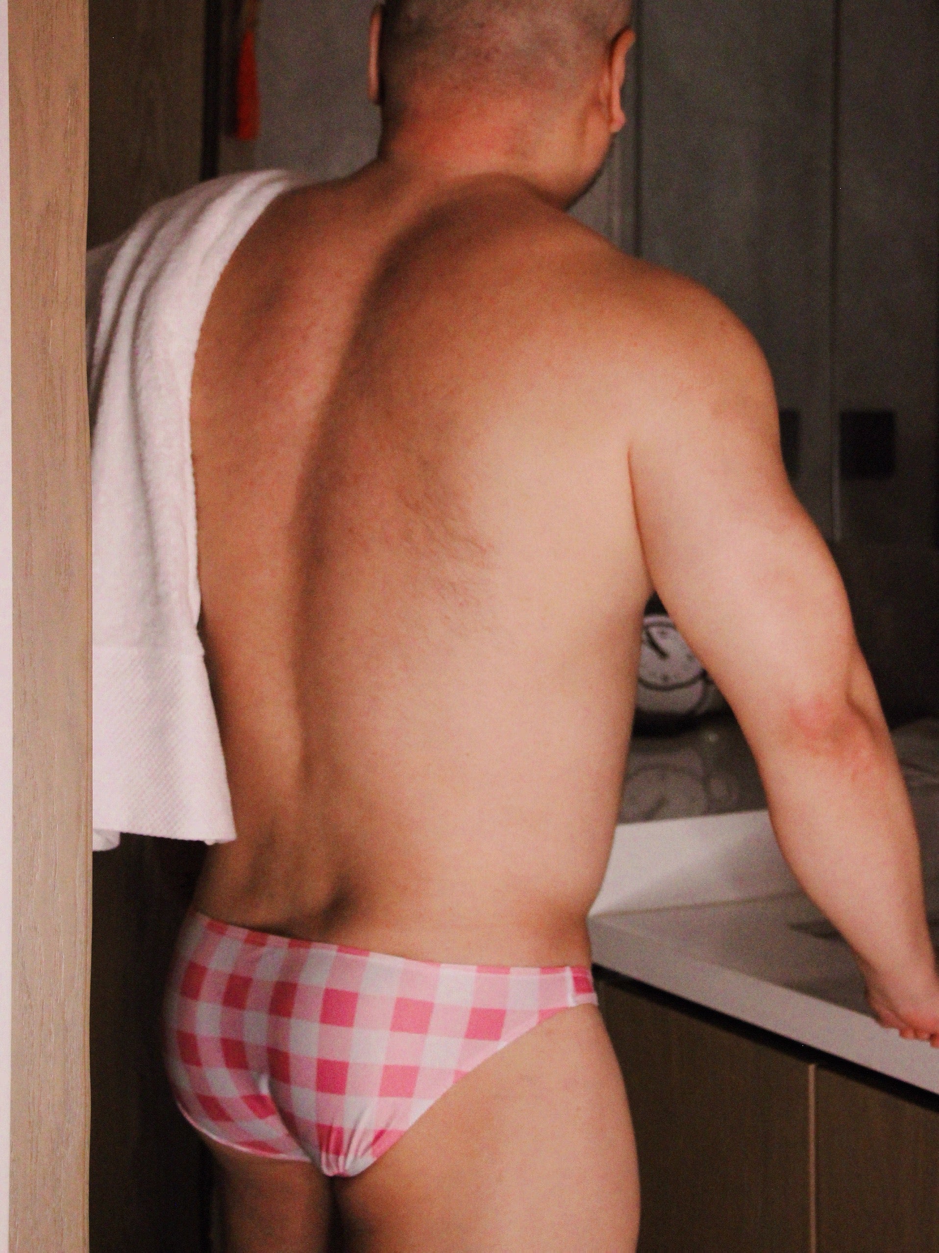 Men's Plaid Bikini Briefs - SJK058 - YDressup