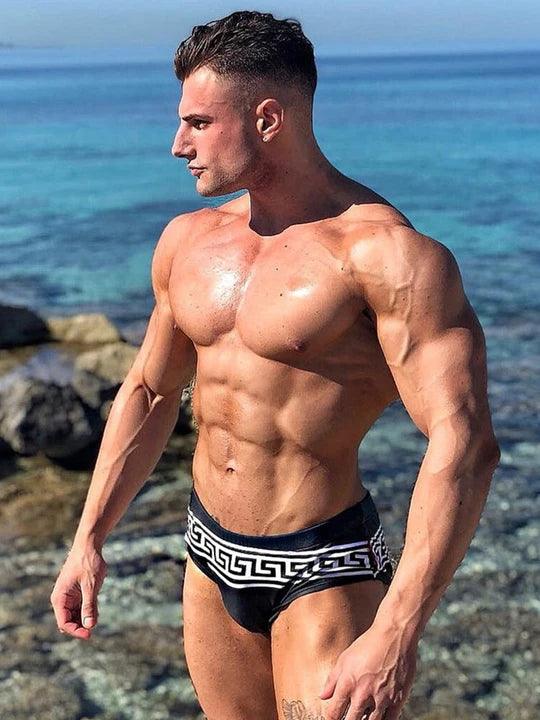 Low Waist Sexy Print Sports Triangle Swim Briefs - YK009 - YDressup