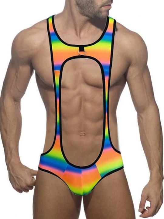 Men's Cutout Thong Bottomless Bodysuit - LTY030 - YDressup