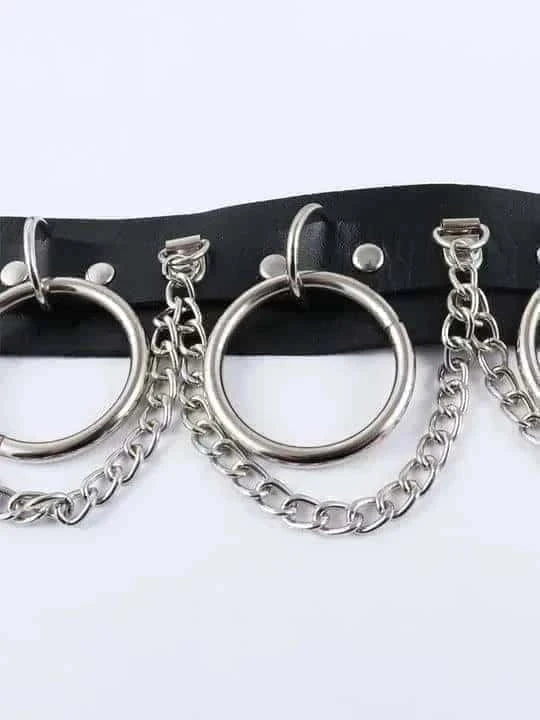 PU Leather Punk Chain Choker - KB040 - YDressup