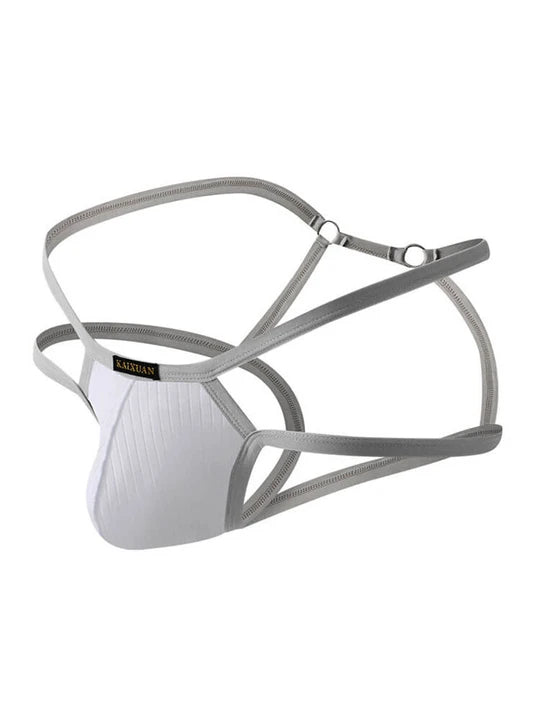 Men's Thin Strap Hollow Breathable Cotton Jockstrap - HDZ038 - YDressup