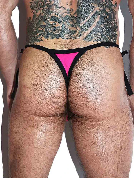 Men's Side Tie Solid Colour Triangle Swim Bikini - YK051 - YDressup