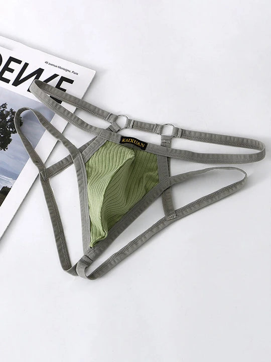 Men's Thin Strap Hollow Breathable Cotton Jockstrap - HDZ038 - YDressup