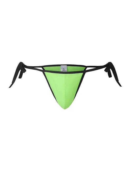 Men's Side Tie Solid Colour Triangle Swim Bikini - YK051 - YDressup