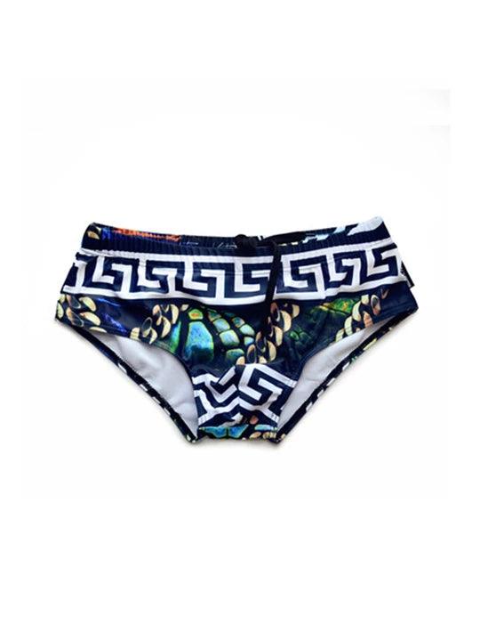 Low Waist Sexy Print Sports Triangle Swim Briefs - YK009 - YDressup