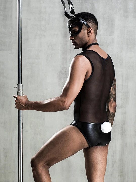 Black Sexy Rabbit Man Cosplay Suit - ZF008 - YDressup