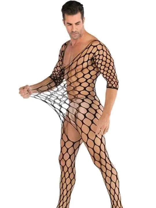Hollow Temptation Men's Fishnet Pantyhose - LTW014 - YDressup