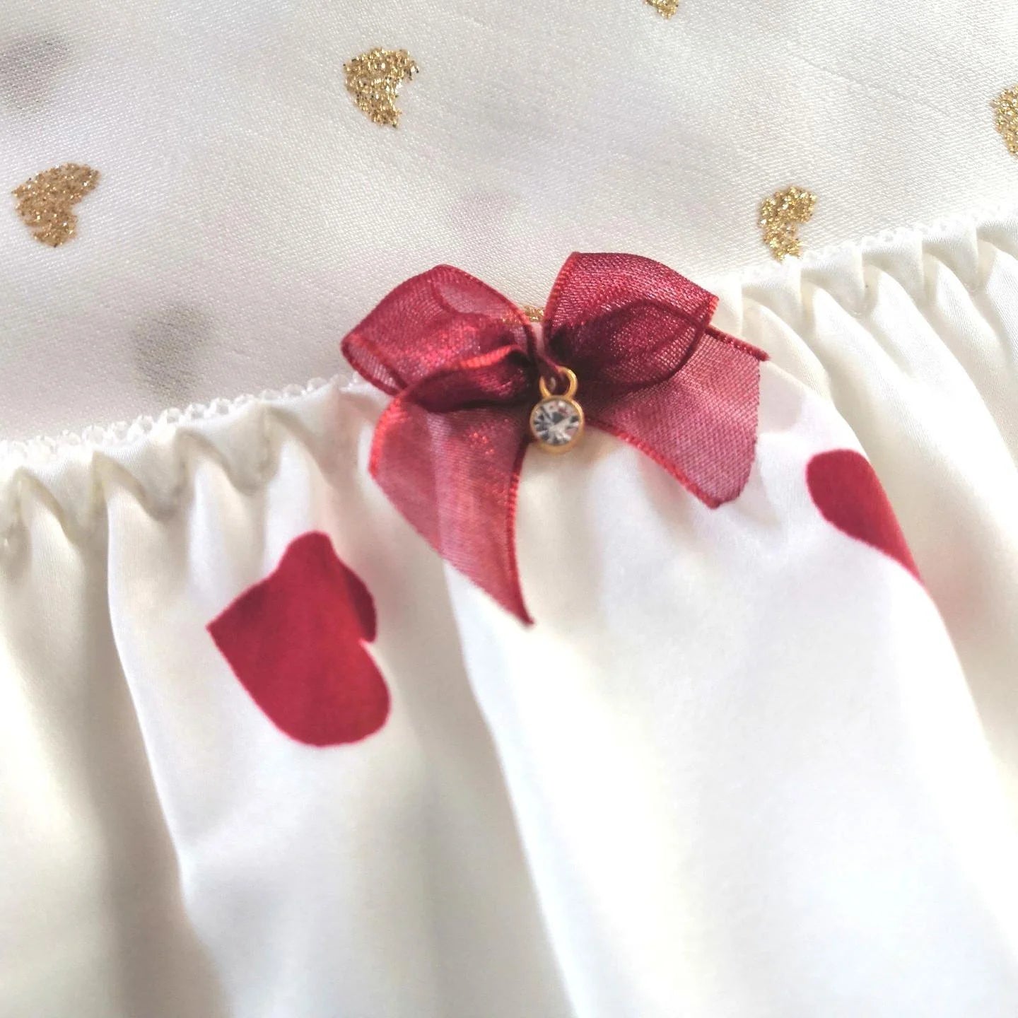 Femboy Heart Print Lace Briefs - FU007