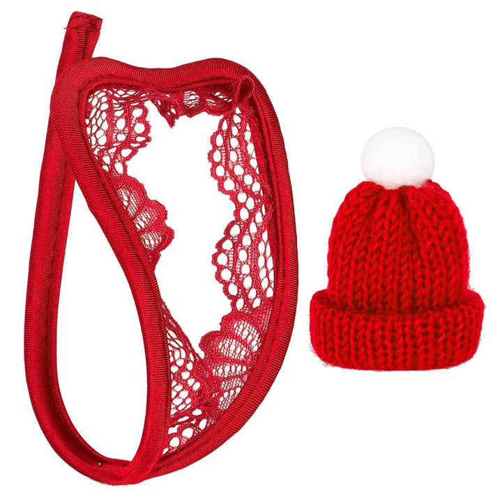 Mens C-String Pom-Pom Set | Gay & Sissy Holiday Gift | YDressup