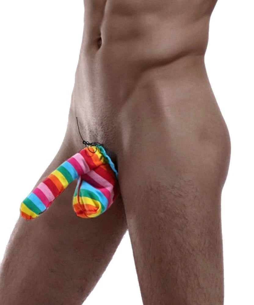 Men’s Rainbow Drawstring Cock Sock - JJT017