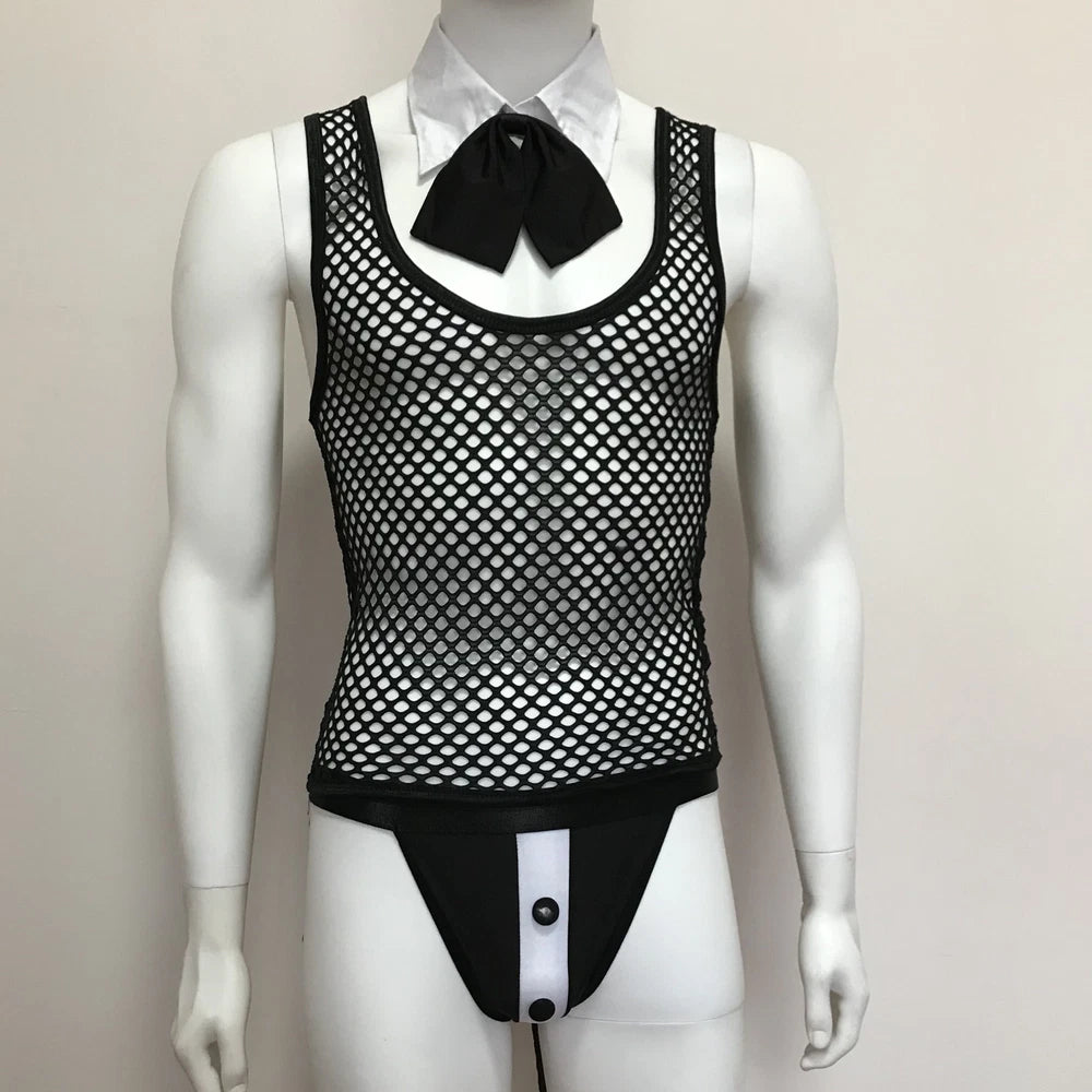 Men’s Erotic Waiter Cosplay Lingerie Set - ZF027 - YDressup