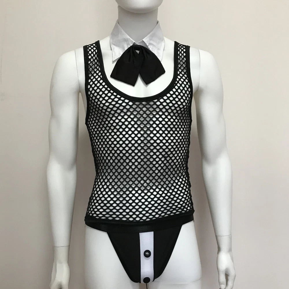 Men’s Erotic Waiter Cosplay Lingerie Set - ZF027 - YDressup