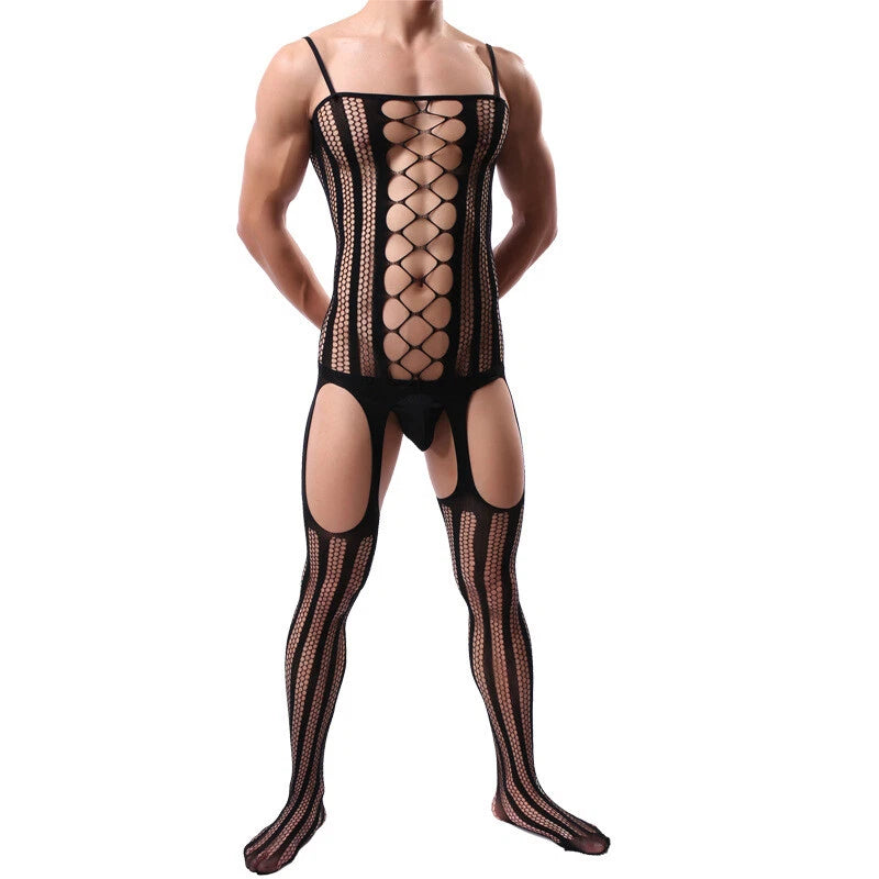 Gay Men’s Hollow Mesh Fishnet Stockings - LTW025 - YDressup
