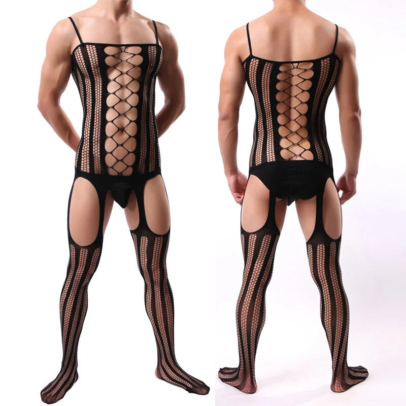 Gay Men’s Hollow Mesh Fishnet Stockings - LTW025 - YDressup