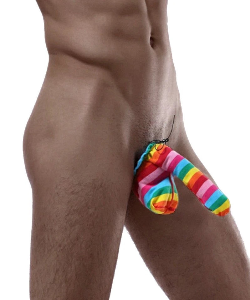 Men’s Rainbow Drawstring Cock Sock - JJT017 - YDressup