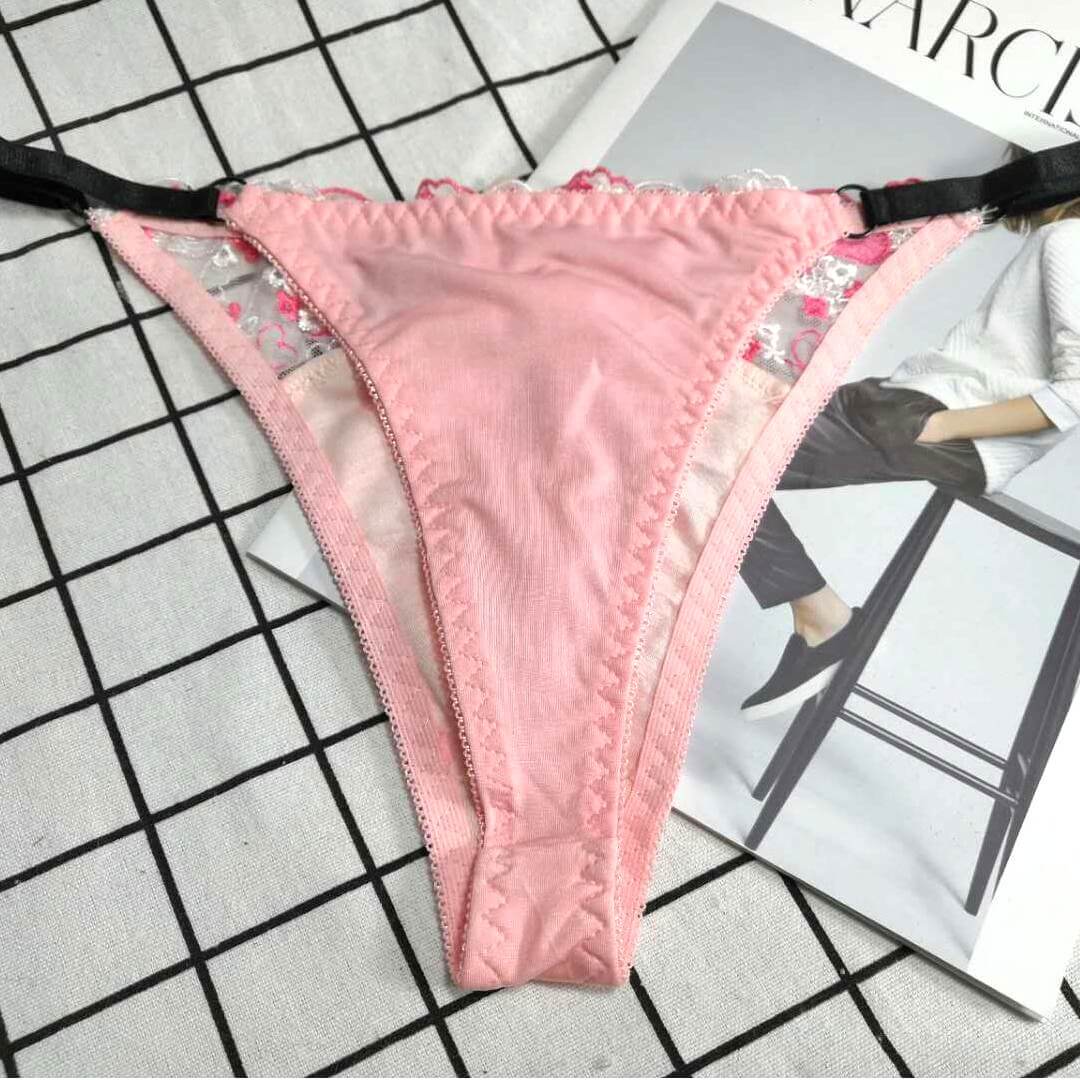 Sexy Floral Lace Mesh Thong for Femboys - FU008